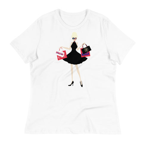 Choo Choo Shopping MBCC Back Label White Women's Relaxed T-Shirt